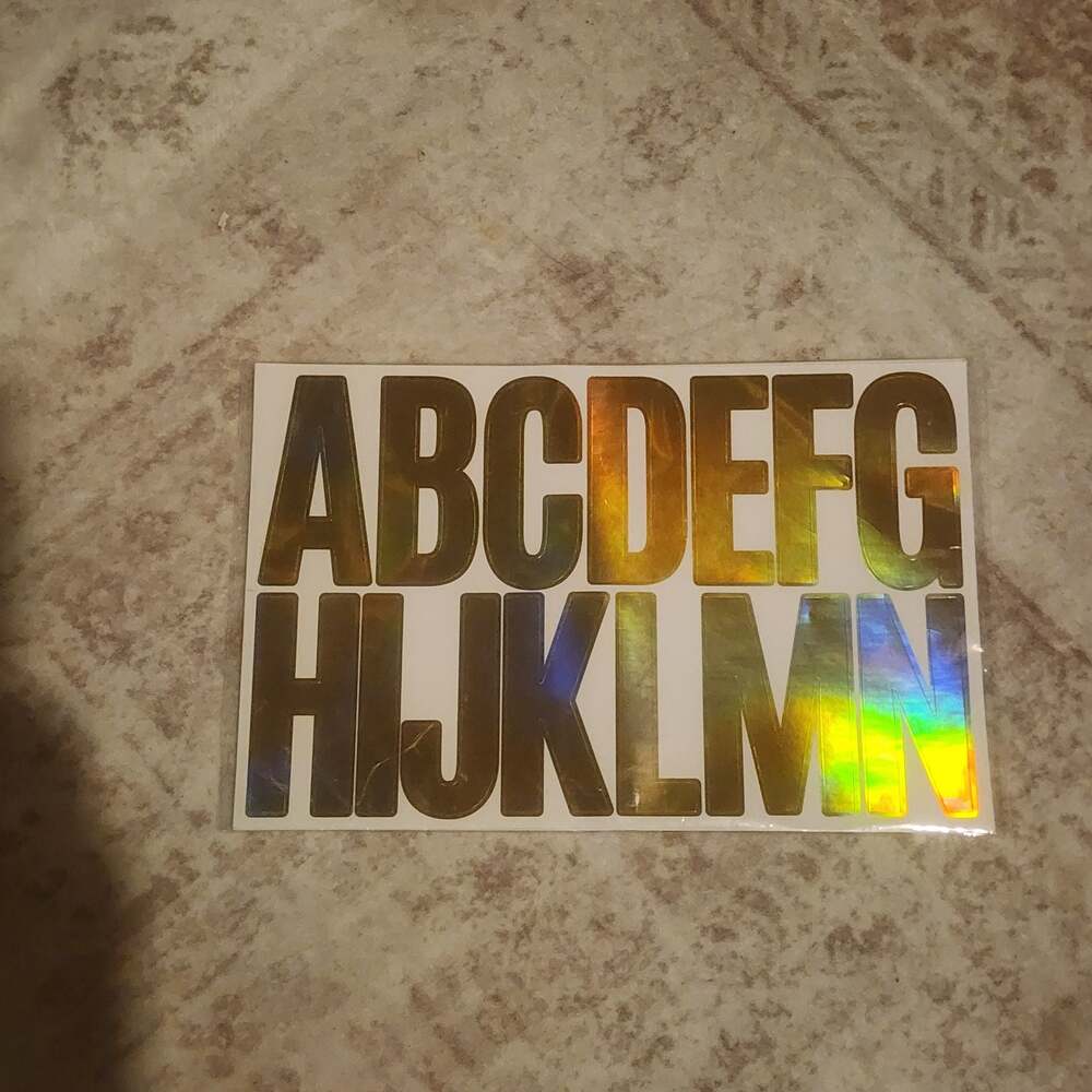 96 PC 3inch Vinyl Alphanumeric Self-Adhesive Rainbow Letter Stickers